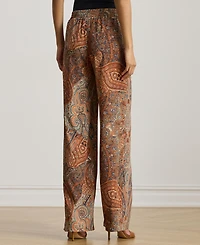 Lauren Ralph Women's Paisley Crepe Wide-Leg Pants