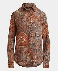 Lauren Ralph Women's Classic-Fit Paisley Crepe Shirt