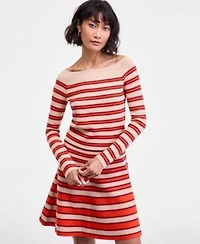 On 34th Womens Striped Knit Boat Neck Top Pull On Skirt Macys Exclusive