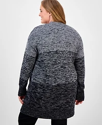 Style & Co Plus Turbo Long Open-Front Cardigan Sweater, Macy's Exclusive