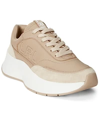 Lauren Ralph Women's Franky Tumbled Leather Sneaker