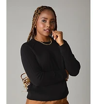 LuxLined Women's Itch-Free Merino Wool Crewneck Sweater with Soft Inner Lining
