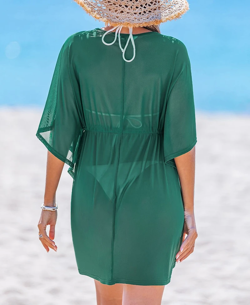 Cupshe Women's Slow Flow Green Cover-Up Mini Beach Dress