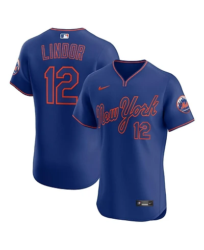 Nike Men's Francisco Lindor Royal New York Mets Alternate 2 Elite Jersey