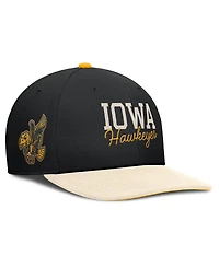 Nike Men's Black/Cream Iowa Hawkeyes Pro Legacy Script Snapback Hat