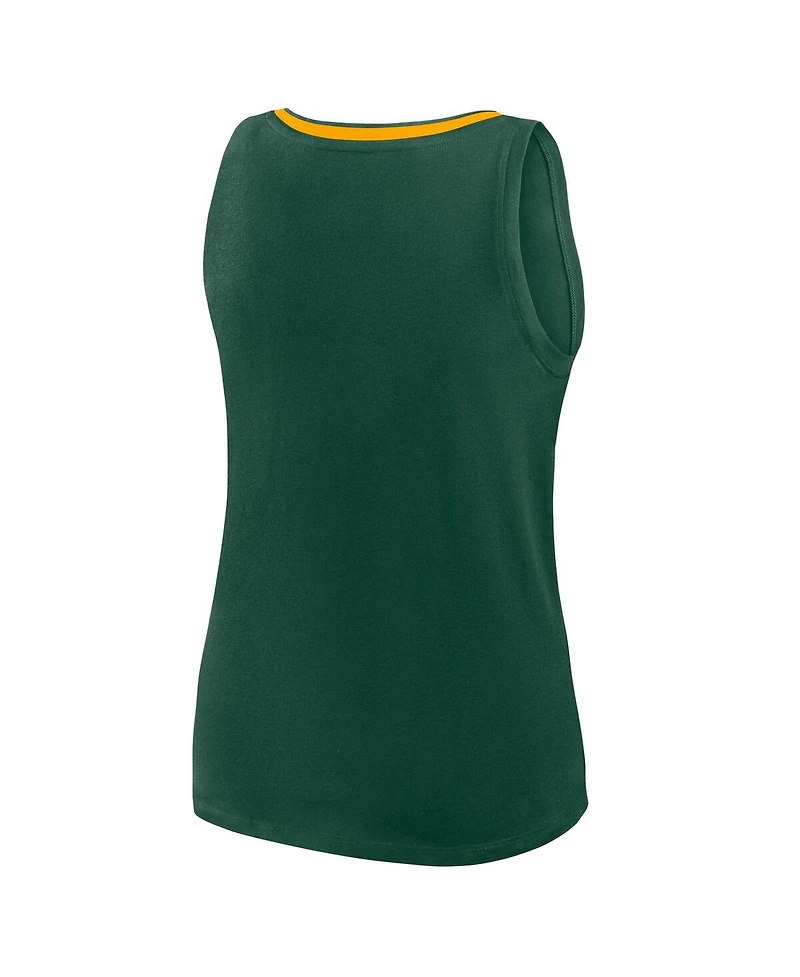 Logo Athletic Women's Green Bay Packers Stellar Win V-Neck Tank Top