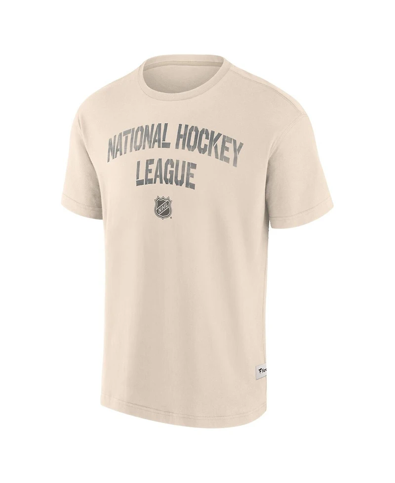 Fanatics Men's Cream Nhl Elements Weathered Tonal Future Ground T-Shirt