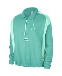 Nike Women's Mint New York Liberty Basketball Fleece Quarter-Zip Performance Pullover