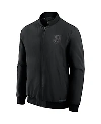 Fanatics Men's Black Vegas Golden Knights Authentic Pro Road Full-Zip Bomber Jacket