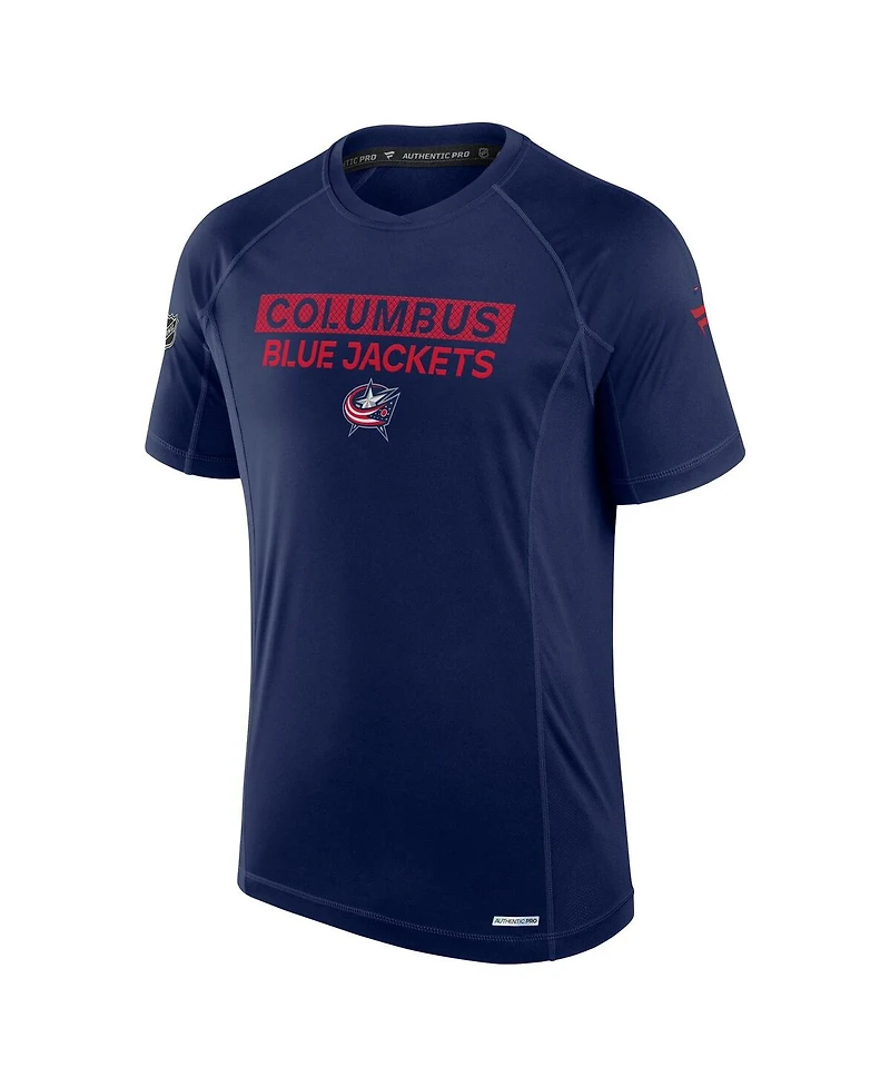 Fanatics Men's Navy Columbus Blue Jackets Authentic Pro Rink Tech T-Shirt