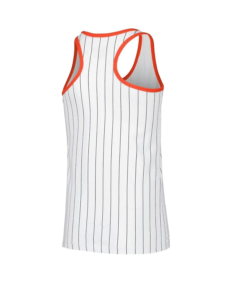 New Era Big Girls White Houston Astros Pinstripe Tank Top