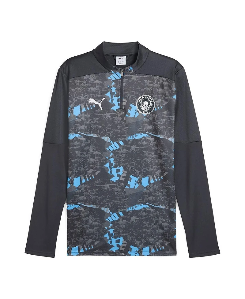 Puma Men's Navy Manchester City 2024/25 Pre-Match Quarter-Zip Sweatshirt