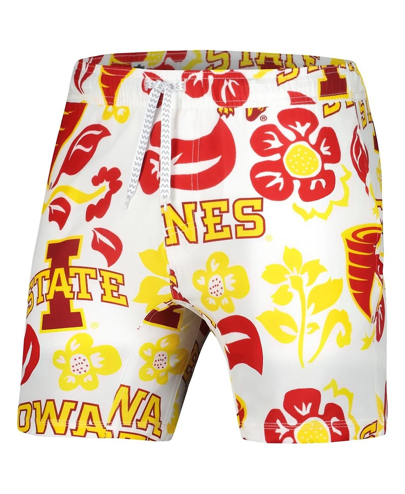 Wes & Willy Men's White Iowa State Cyclones Vault Tech Swimming Trunks