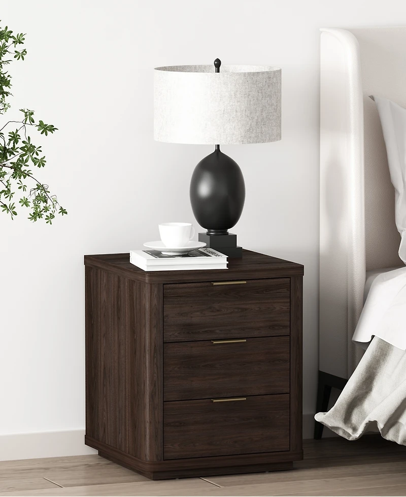 Manhattan Comfort Evelyn 20" 3-Drawer Nightstand