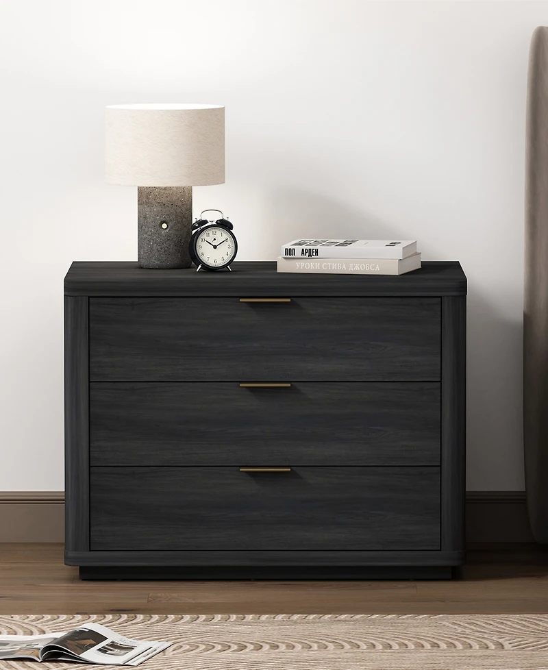 Manhattan Comfort Evelyn 32" 3-Drawer Nightstand