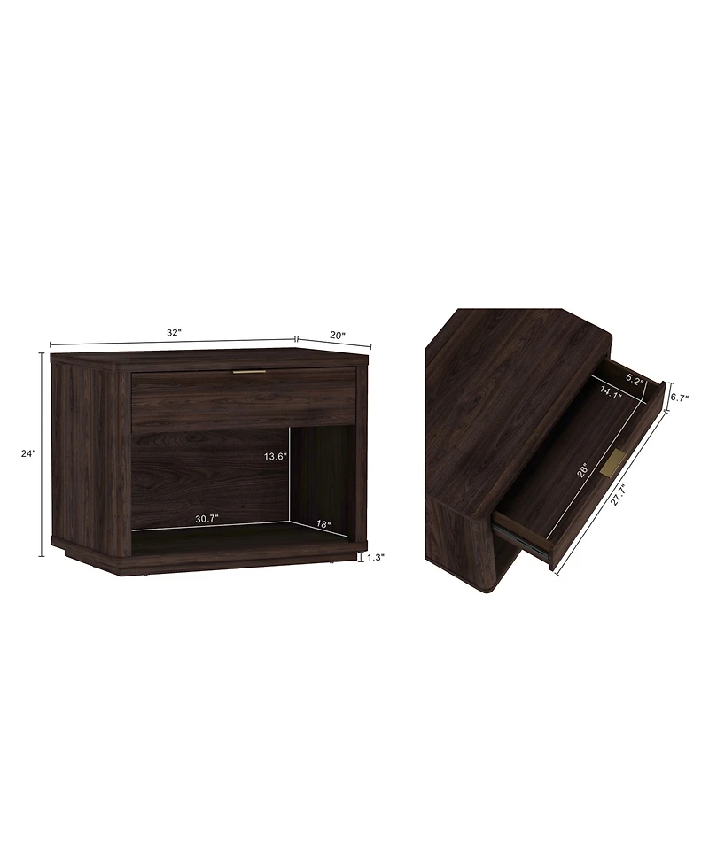 Manhattan Comfort Evelyn 32" -Drawer Nightstand