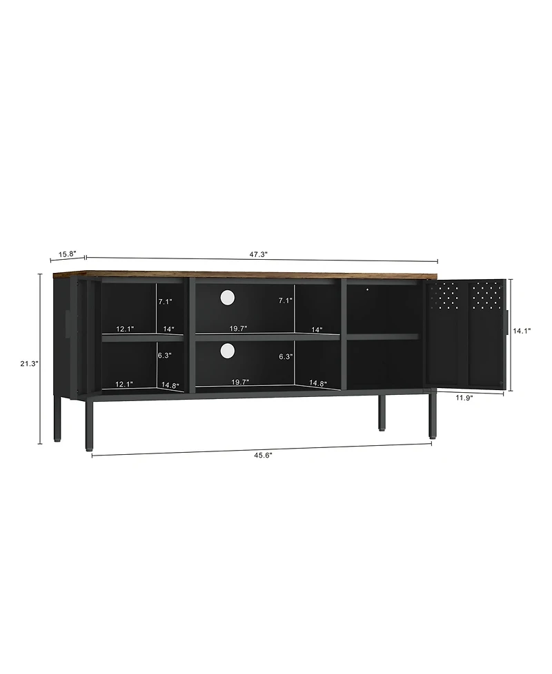 Manhattan Comfort Landen 47.3" 6-Shelf Tv Stand Fits TVs up to 40"