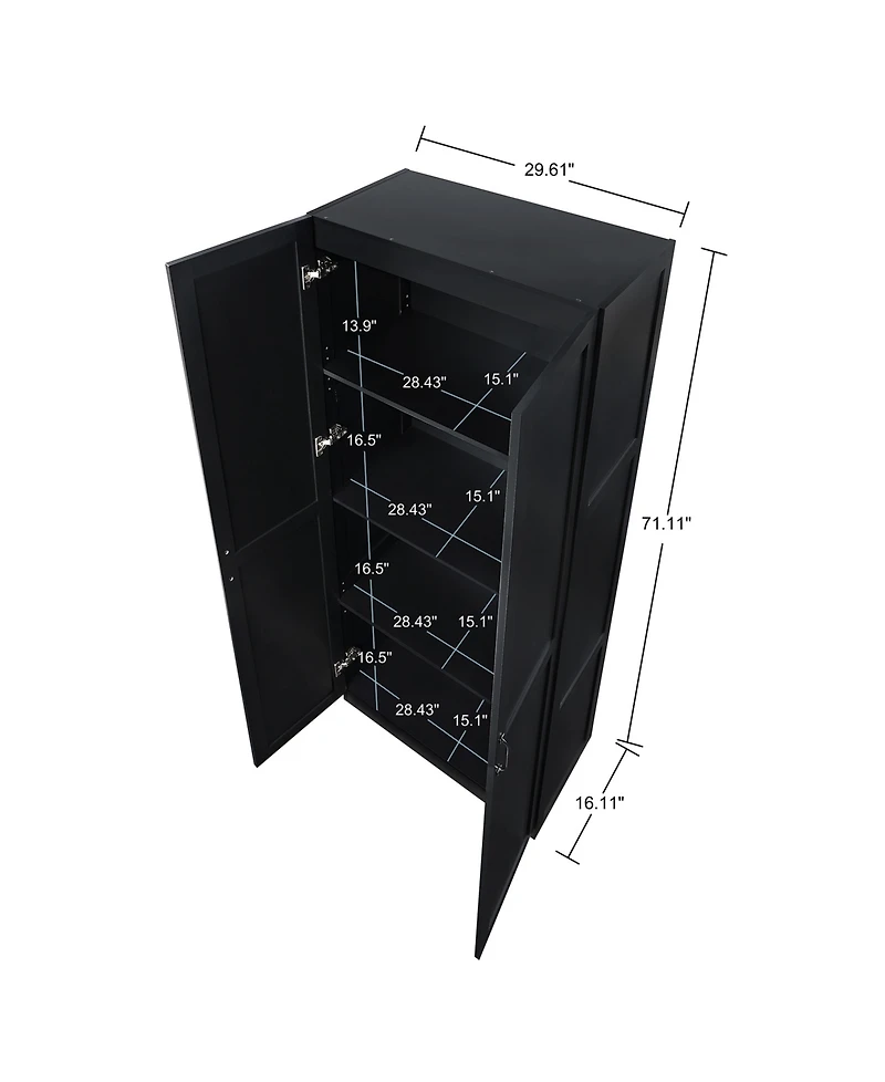 Manhattan Comfort Cornelia 29.61" 4-Shelf Storage Closet