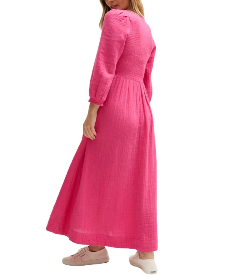 Lily and Lionel London Women's Paulina Shirred Bodice Maxi Dress