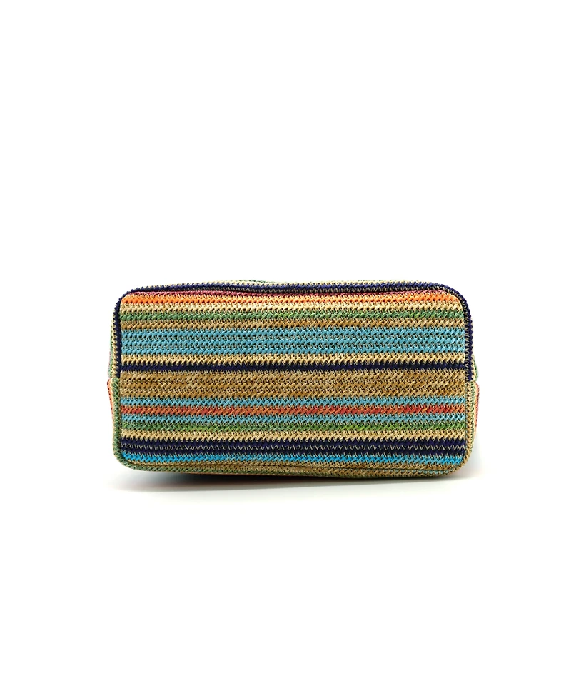 Like Dreams Auburn Striped Straw Tote Bag