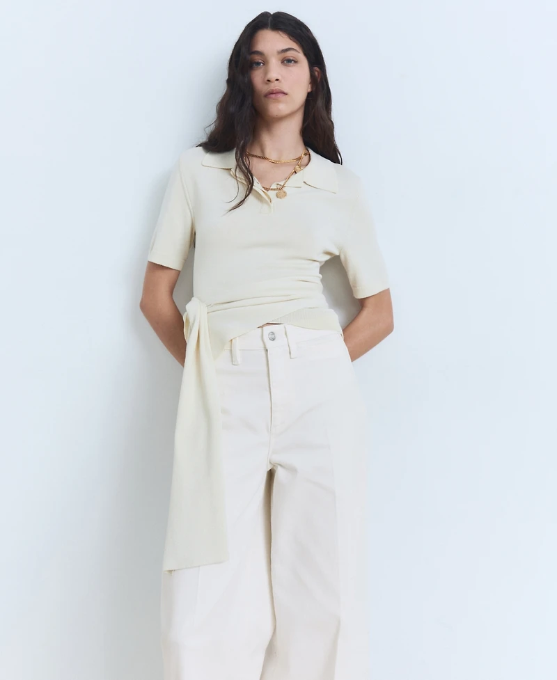Mango Women's High-Rise Wide Leg Jeans