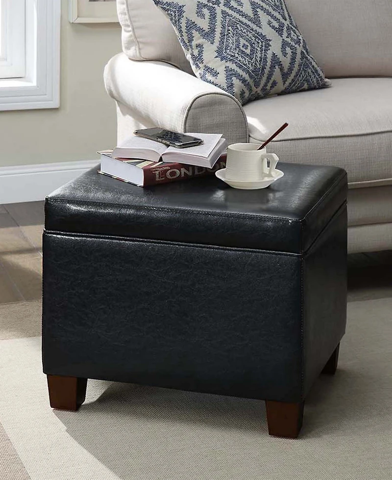 Convenience Concepts 21.75" Faux Leather Madison Storage Ottoman