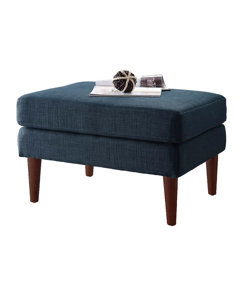 Convenience Concepts 27" Faux Linen Marlow Mid Century Ottoman