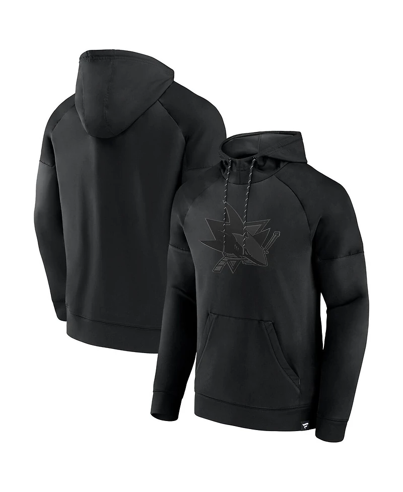 Fanatics Men's San Jose Sharks Black Ice Defender Raglan Pullover Hoodie