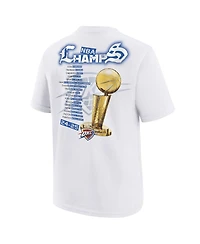 Nike Big Boys and Girls White Oklahoma City Thunder 2025 Nba Finals Champions Parade Roster T-Shirt