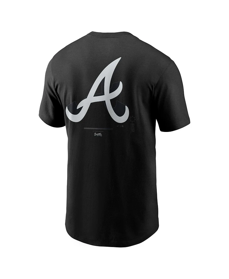 Nike Men's Black Atlanta Braves Lights Out Bar Loading T-Shirt