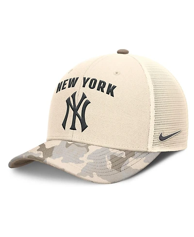 Nike Men's Natural New York Yankees Camo Natural Pack Rise Adjustable Trucker Hat