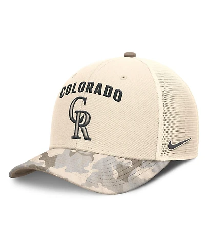 Nike Men's Natural Colorado Rockies Camo Natural Pack Rise Adjustable Trucker Hat