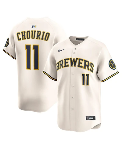 Nike Men's Jackson Chourio Cream Milwaukee Brewers Home Limited Jersey