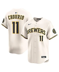 Nike Men's Jackson Chourio Cream Milwaukee Brewers Home Limited Jersey