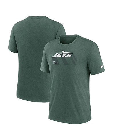 Nike Men's Heather Green New York Jets Long Pass Tri-Blend T-Shirt