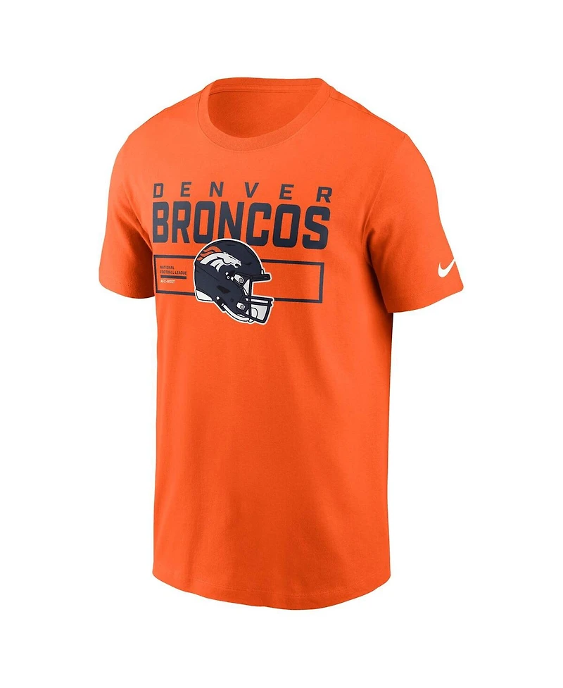 Nike Men's Orange Denver Broncos Primetime Helmet Essential T-Shirt