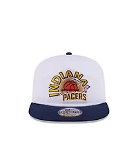 New Era Men's White/Navy Indiana Pacers Hardwood Two-Tone Golfer Adjustable Hat