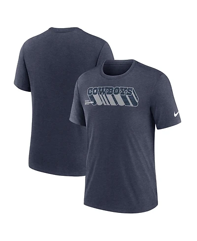 Nike Men's Heather Navy Dallas Cowboys Long Pass Tri-Blend T-Shirt