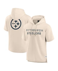 Fanatics Men's Cream Pittsburgh Steelers Elements Future Ground Lettering Short Sleeve Pullover Hoodie