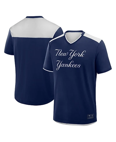 Fanatics Men's Navy New York Yankees Walk Off V-Neck T-Shirt