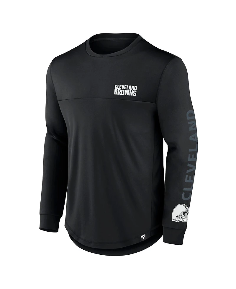 Fanatics Men's Black Cleveland Browns Blackout Long Sleeve T-Shirt