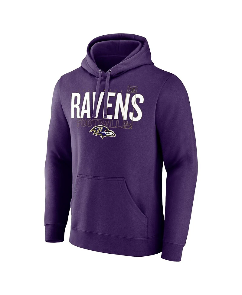 Fanatics Men's Purple Baltimore Ravens Pylon Outline Pullover Hoodie