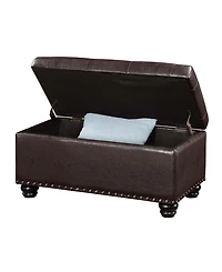 Convenience Concepts 35.5" Faux Leather 7th Avenue Storage Ottoman Bench