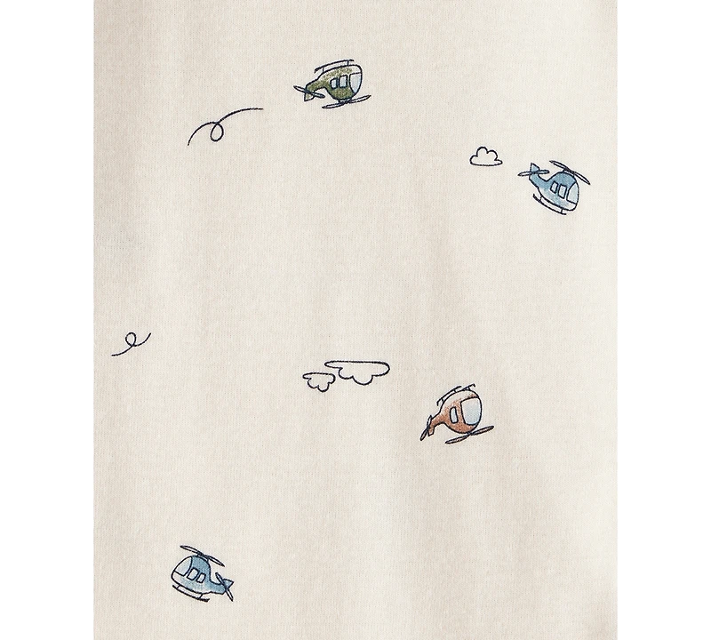 Carter's Baby Boys Construction-Print Long-Sleeve Bodysuits, 4 Pack