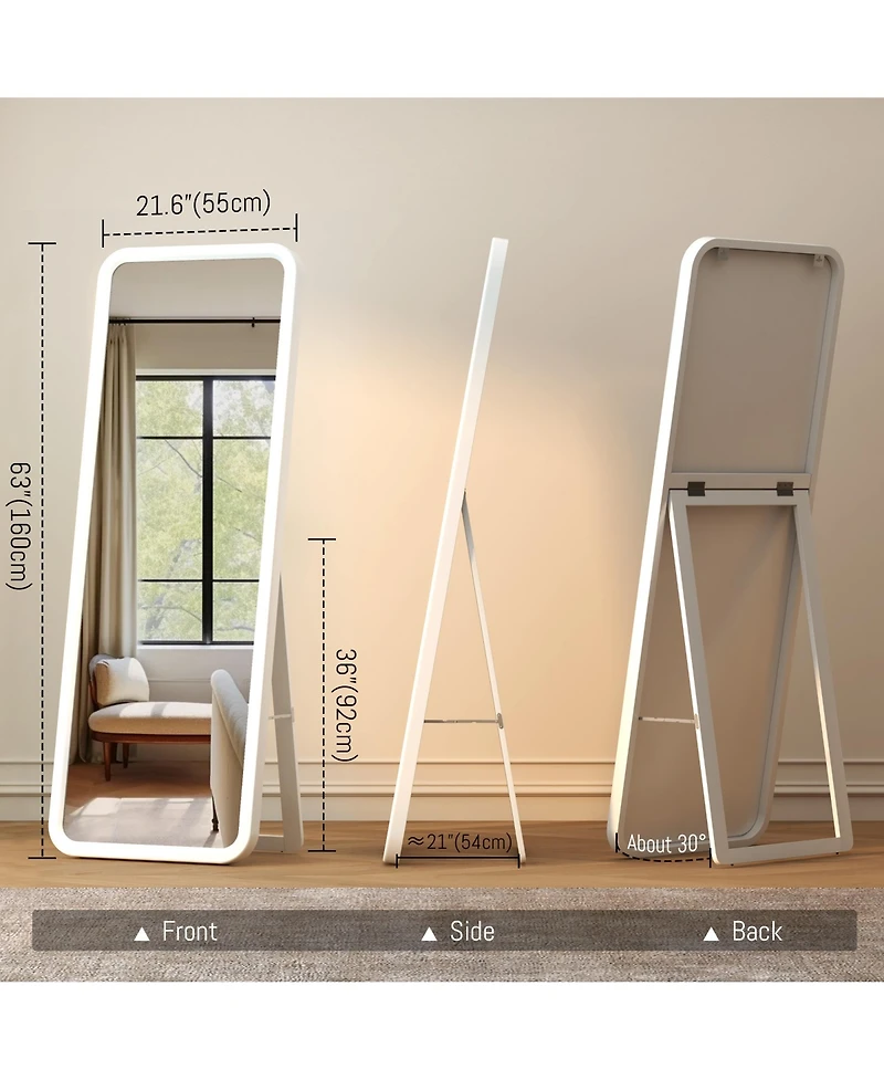 Vlsrka Full-length mirror with wooden frame for floor standing or wall mounting