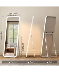 Vlsrka Full-length mirror with wooden frame for floor standing or wall mounting