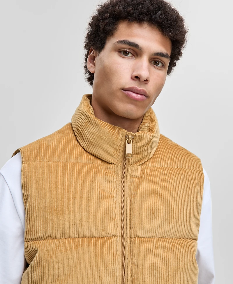 Mode of One Men's Relaxed-Fit Corduroy Puffer Vest, Macy's Exclusive