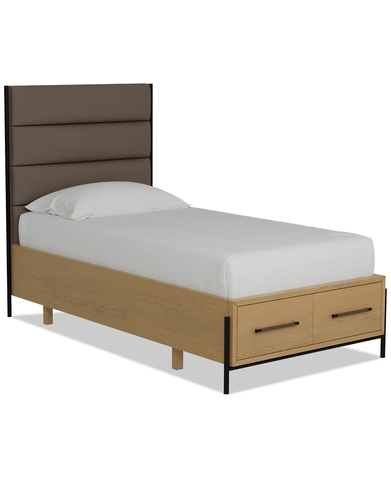 Linstead Twin Upholstered Storage Bed, Created for Macy's