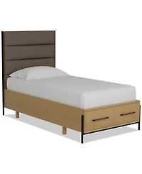 Linstead Twin Upholstered Storage Bed, Created for Macy's