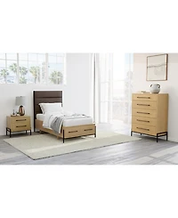 Linstead 3-Pc. Twin Upholstered Storage Set (Bed, Chest & Nightstand), Created for Macy's
